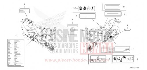 ETIQUETTE DE PRECAUTIONS CBR1000SPR de 2024